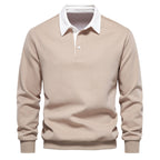 Mokum Classic Cotton Polo Evan | Heren Long Sleeve Polo – Cotton Blend Regular Fit