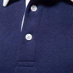 Mokum Classic Cotton Polo Evan | Heren Long Sleeve Polo – Cotton Blend Regular Fit