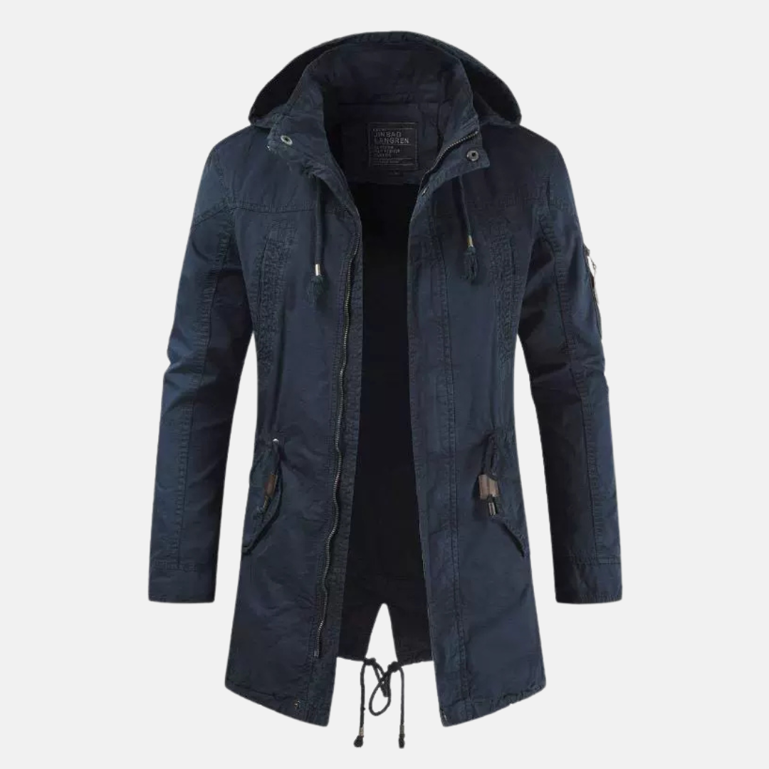 Mokum Herrenparka – schmal geschnittene Winterjacke mit Kapuze und mehreren Taschen