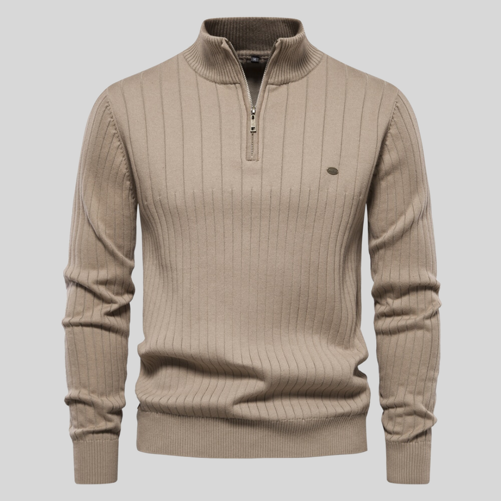 Tricot Reno Quarter Zip | Pull à quart de zip pour hommes – Coupe ajustée, texture côtelée et ajustement confortable