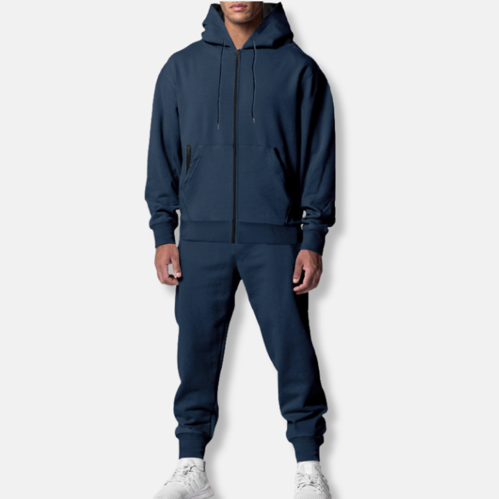 Riven Relaxed Tracksuit | Heren Trainingspak – Hoodie met Ritszakken & Relaxte Pasvorm