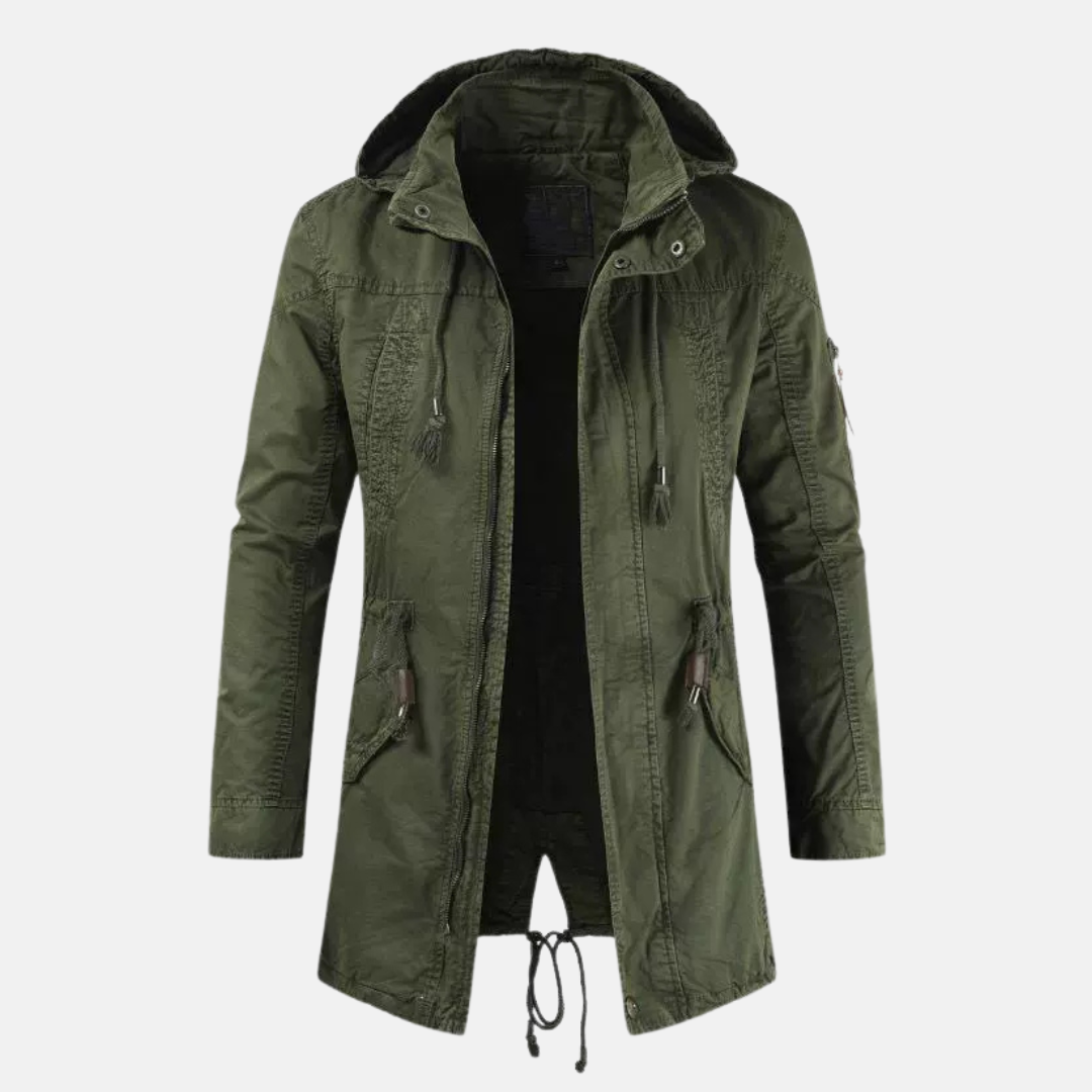 Mokum Herrenparka – schmal geschnittene Winterjacke mit Kapuze und mehreren Taschen