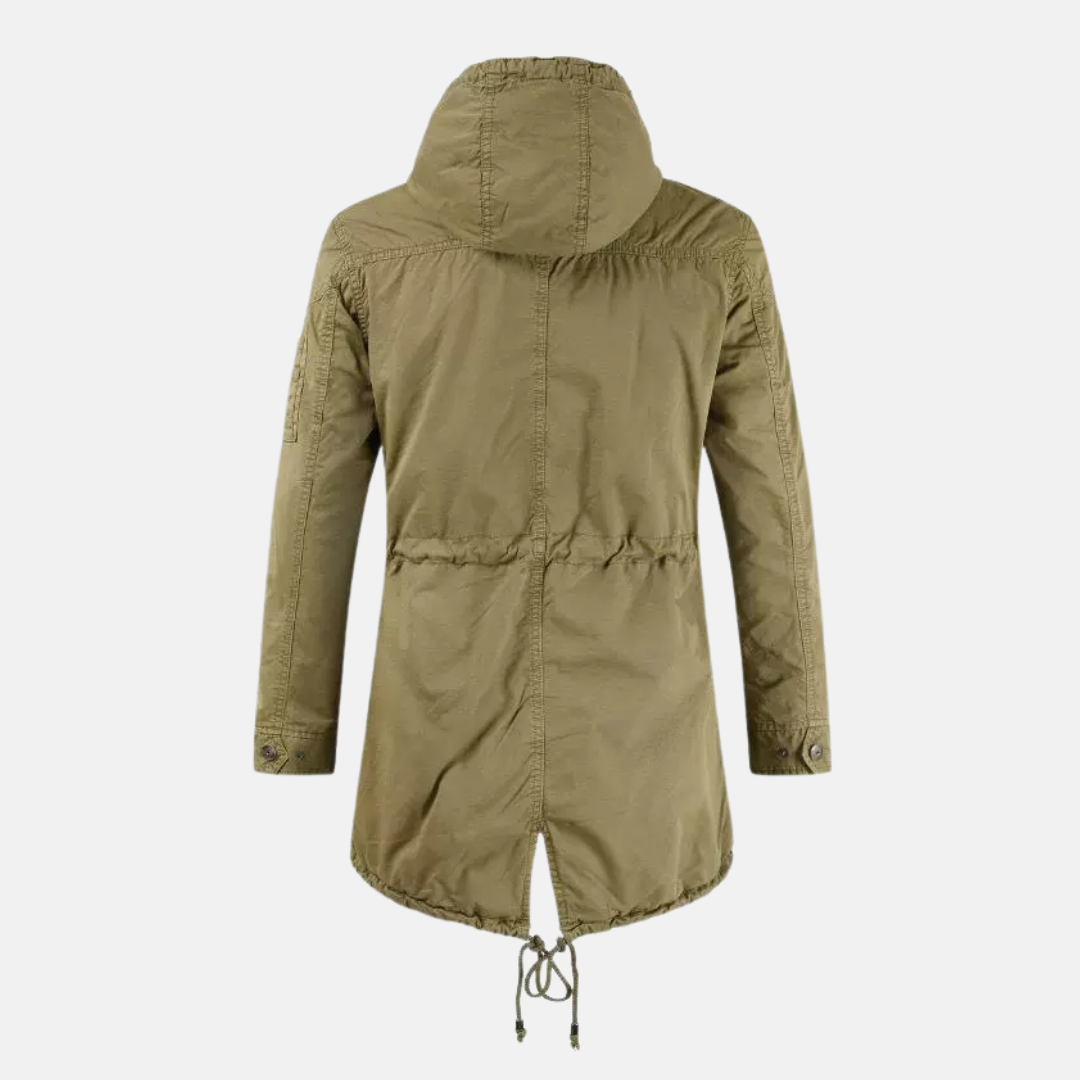Mokum Herrenparka – schmal geschnittene Winterjacke mit Kapuze und mehreren Taschen