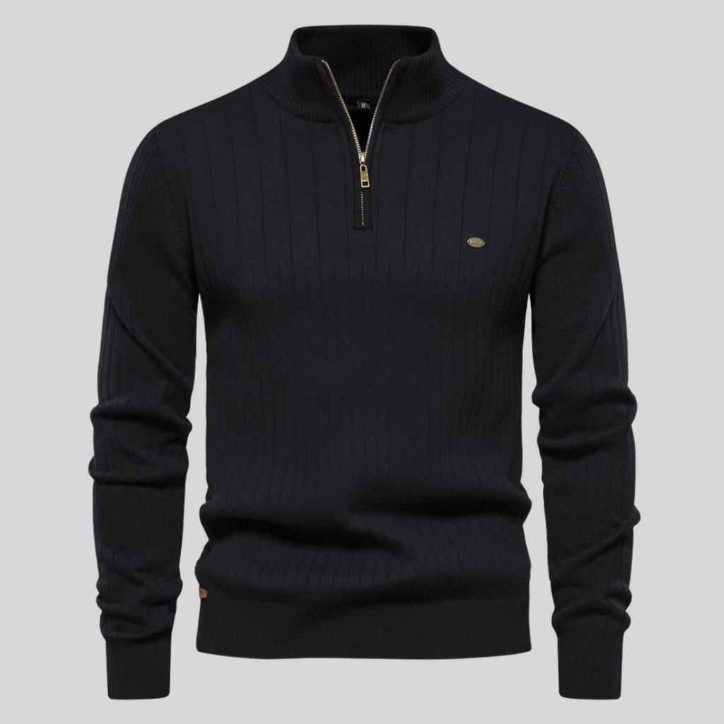 Tricot Reno Quarter Zip | Pull à quart de zip pour hommes – Coupe ajustée, texture côtelée et ajustement confortable