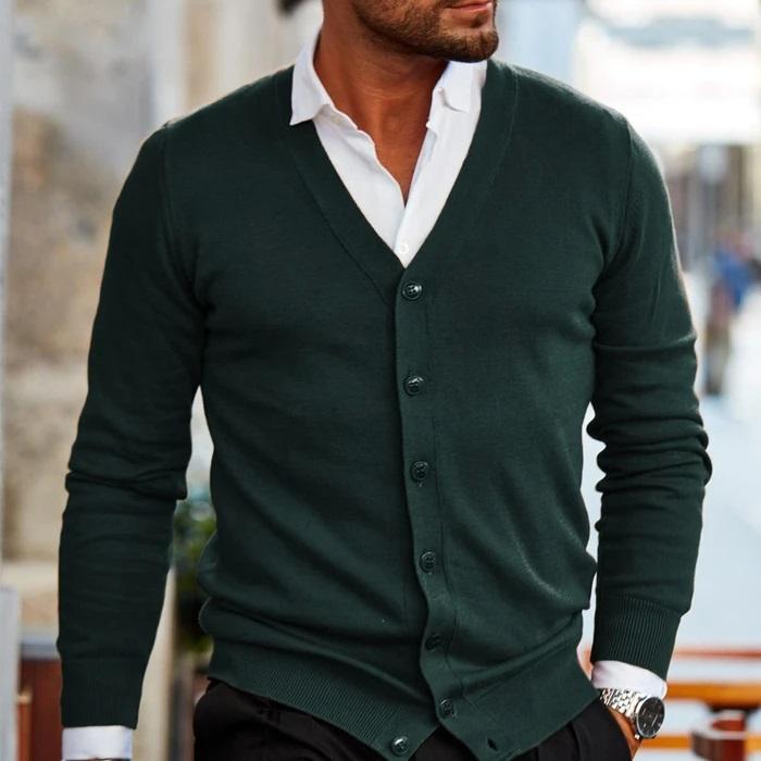 Stevano Luxe Knit Cardigan voor Heren – Casual & Comfortabel Vest