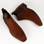 Heren Chelsea Boots – Echt Leer met Elastische Zijpanelen en Lage Hak