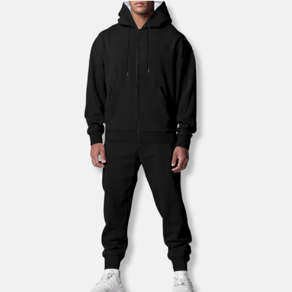 Riven Relaxed Tracksuit | Heren Trainingspak – Hoodie met Ritszakken & Relaxte Pasvorm