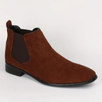 Heren Chelsea Boots – Echt Leer met Elastische Zijpanelen en Lage Hak