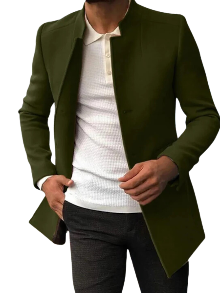 Maciello Band-Collar Blazer – Slim Fit | Modern Heren Colbert – Comfortabel & Stijlvol