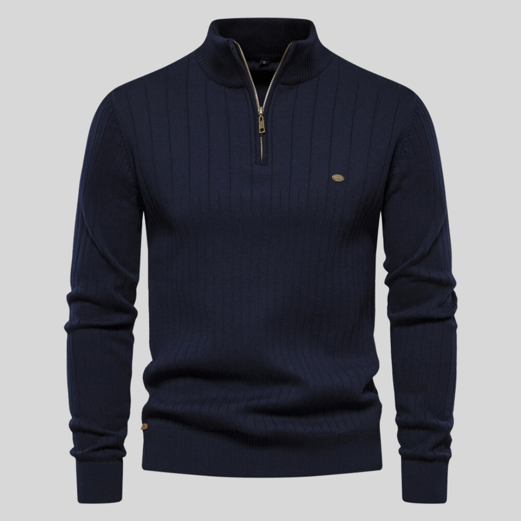 Tricot Reno Quarter Zip | Pull à quart de zip pour hommes – Coupe ajustée, texture côtelée et ajustement confortable