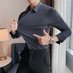 Talon AeroStretch Shirt – heren anti-kreuk blouse met stretch, modern tailored fit, front viewTalon AeroStretch Shirt – heren anti-kreuk blouse met stretch, modern tailored fit, front view