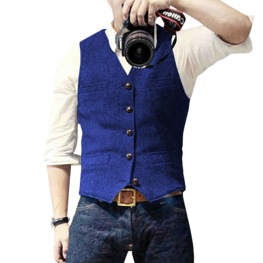 Oxford Urban Classic Heren Gilet – Elegant, Mouwloos Vest met Knoopsluiting