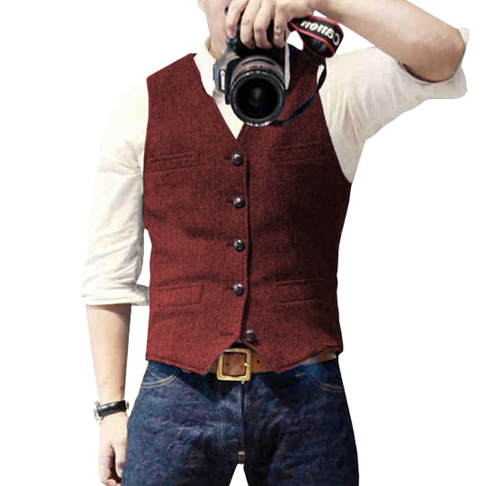 Oxford Urban Classic Heren Gilet – Elegant, Mouwloos Vest met Knoopsluiting