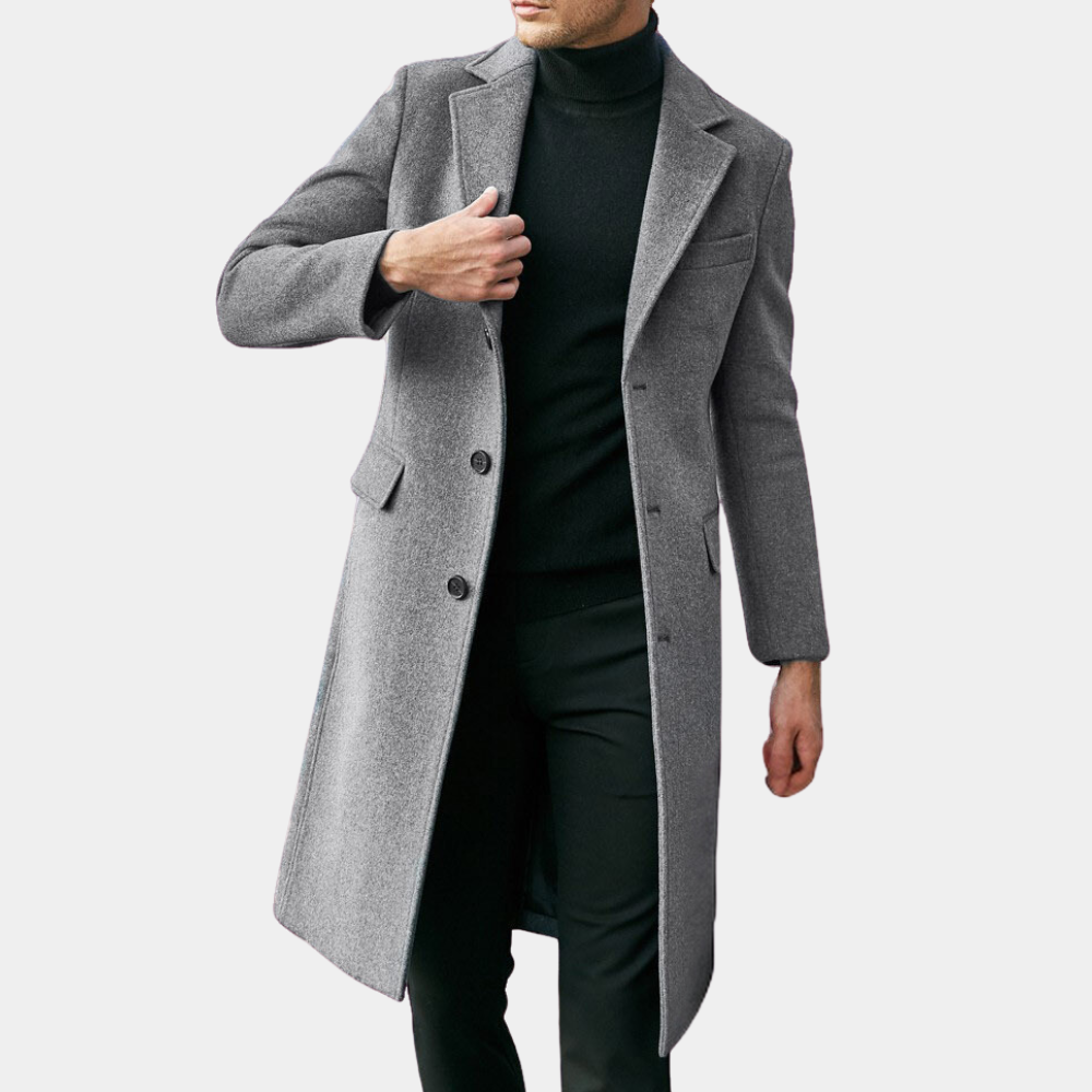 Corwin trenchcoat i ull | Trenchcoat for menn – ullblanding, skreddersydd passform og jakkeslag