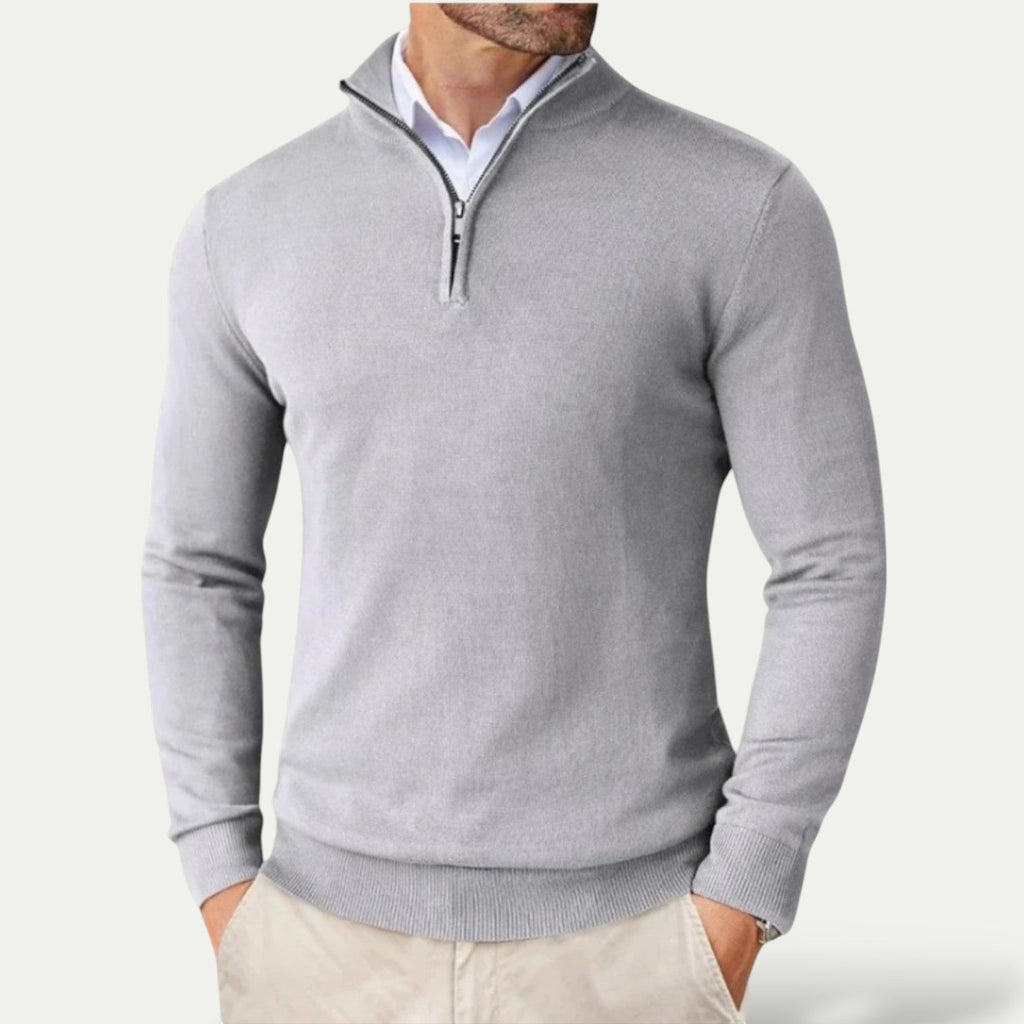 Oslo Comfort Zip Pullover – Lässiger Herrenpullover mit Reißverschluss | Mokum Alef