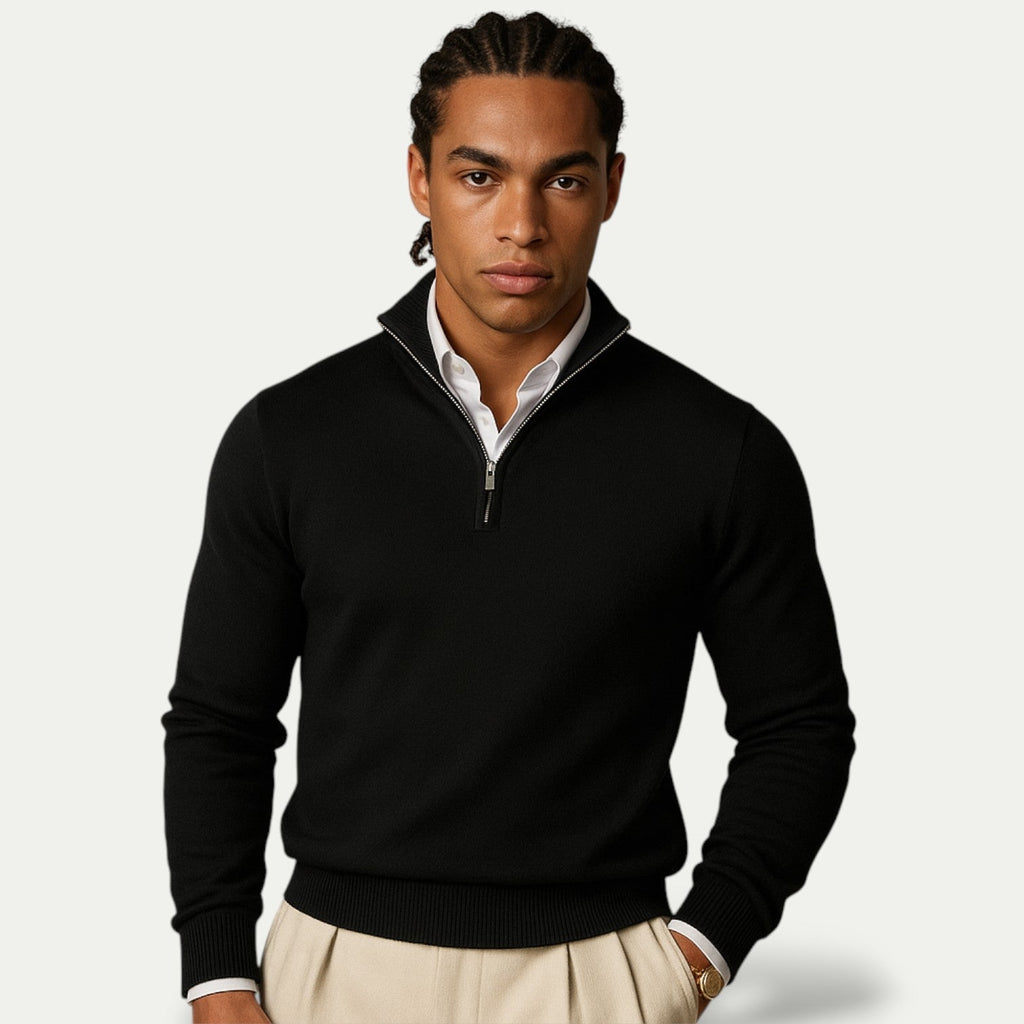 Oslo Comfort Zip Pullover – Lässiger Herrenpullover mit Reißverschluss | Mokum Alef