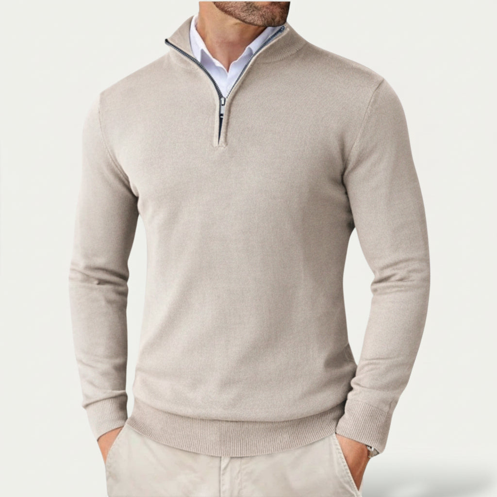 Oslo Comfort Zip Pullover – Lässiger Herrenpullover mit Reißverschluss | Mokum Alef