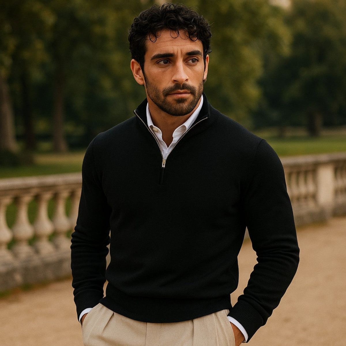 Oslo Comfort Zip Pullover – Lässiger Herrenpullover mit Reißverschluss | Mokum Alef
