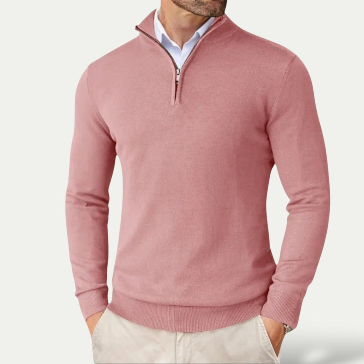 Oslo Comfort Zip Pullover – Lässiger Herrenpullover mit Reißverschluss | Mokum Alef