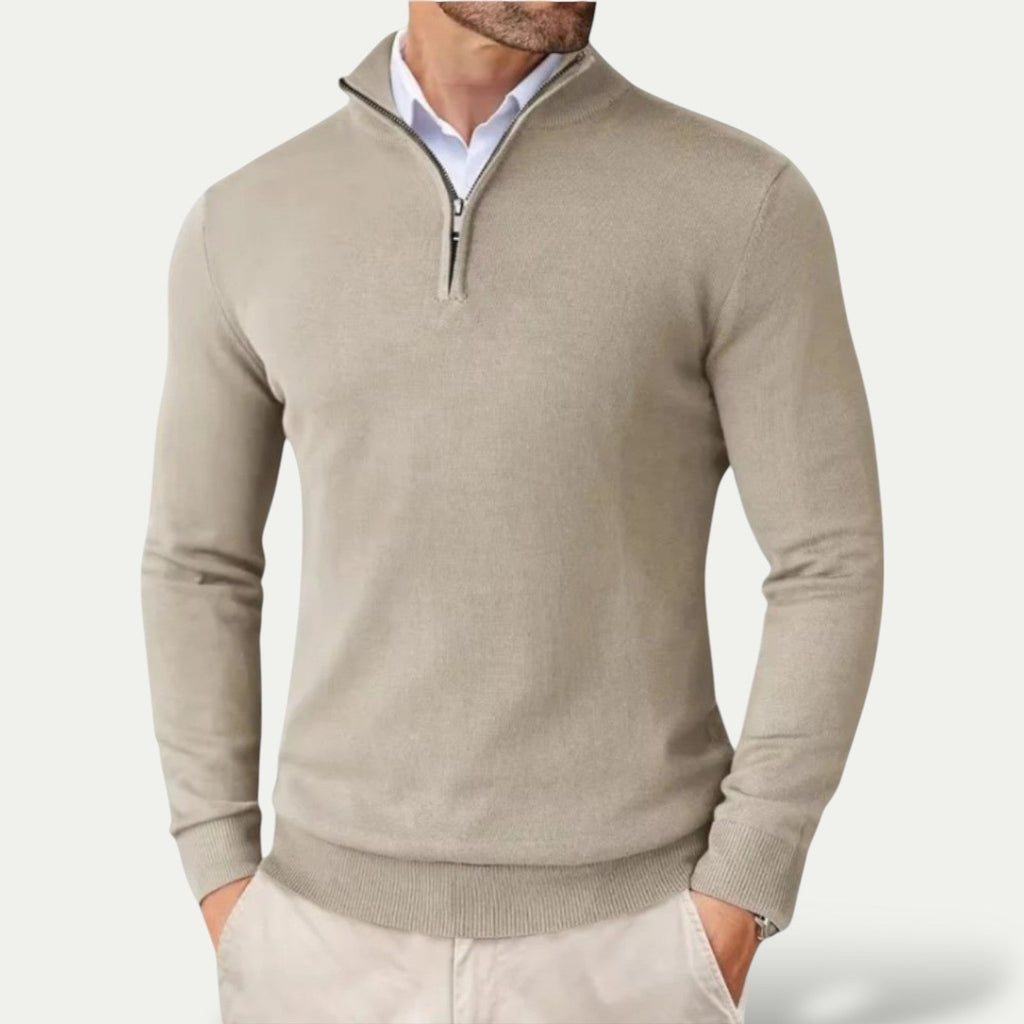 Oslo Comfort Zip Pullover – Lässiger Herrenpullover mit Reißverschluss | Mokum Alef