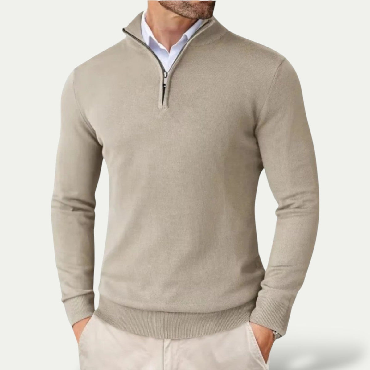 Oslo Comfort Zip Pullover – Lässiger Herrenpullover mit Reißverschluss | Mokum Alef