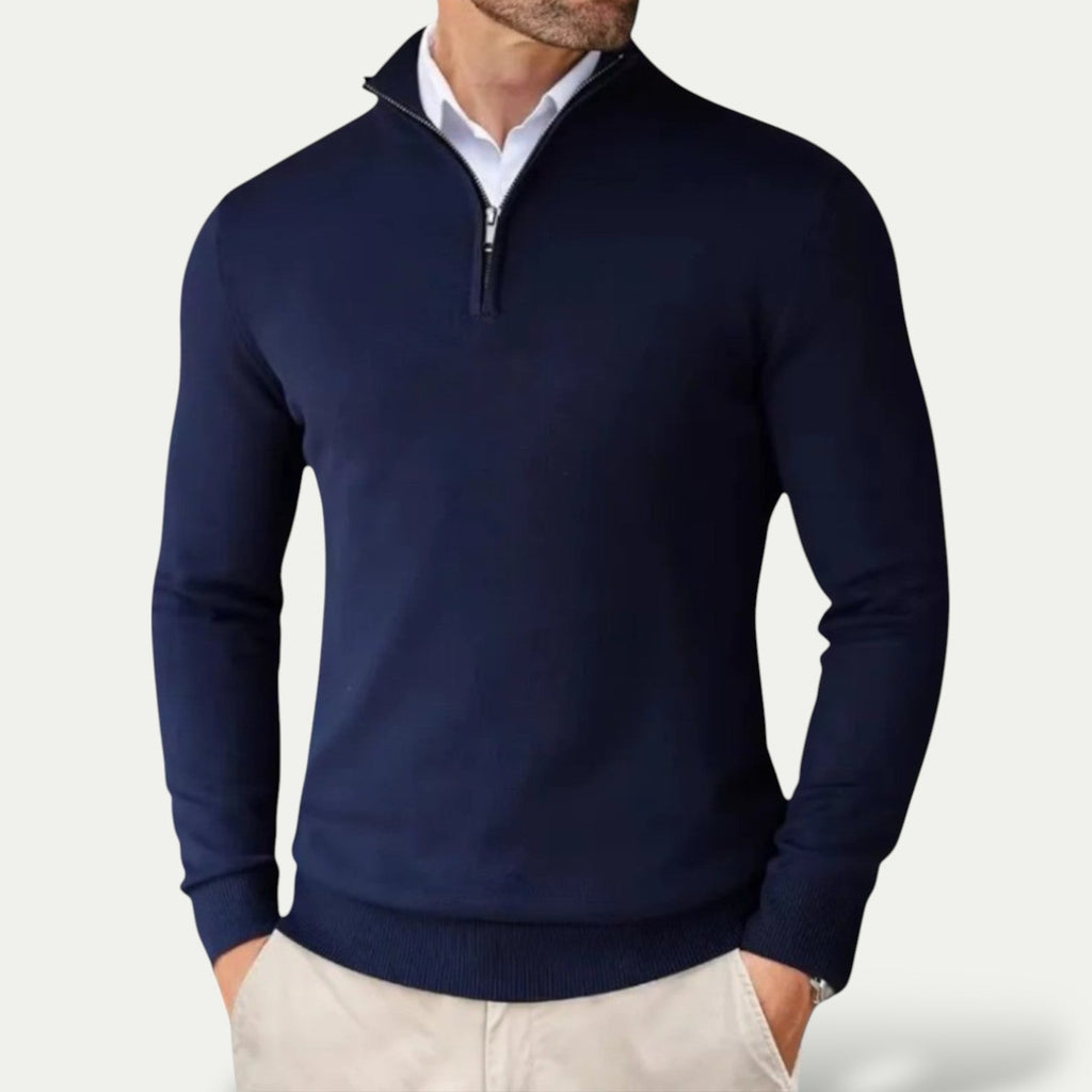 Oslo Comfort Zip Pullover – Lässiger Herrenpullover mit Reißverschluss | Mokum Alef