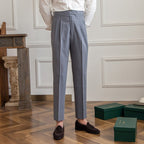 Vienna Tailored Buckle Trousers - Pantalon met Plooi en Verstelbare Gesp | Mokum Alef