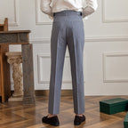Vienna Tailored Buckle Trousers - Pantalon met Plooi en Verstelbare Gesp | Mokum Alef