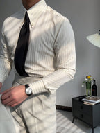 Siena Sharp Stripe Shirt - Gestreept Overhemd met Puntkraag | Mokum Alef