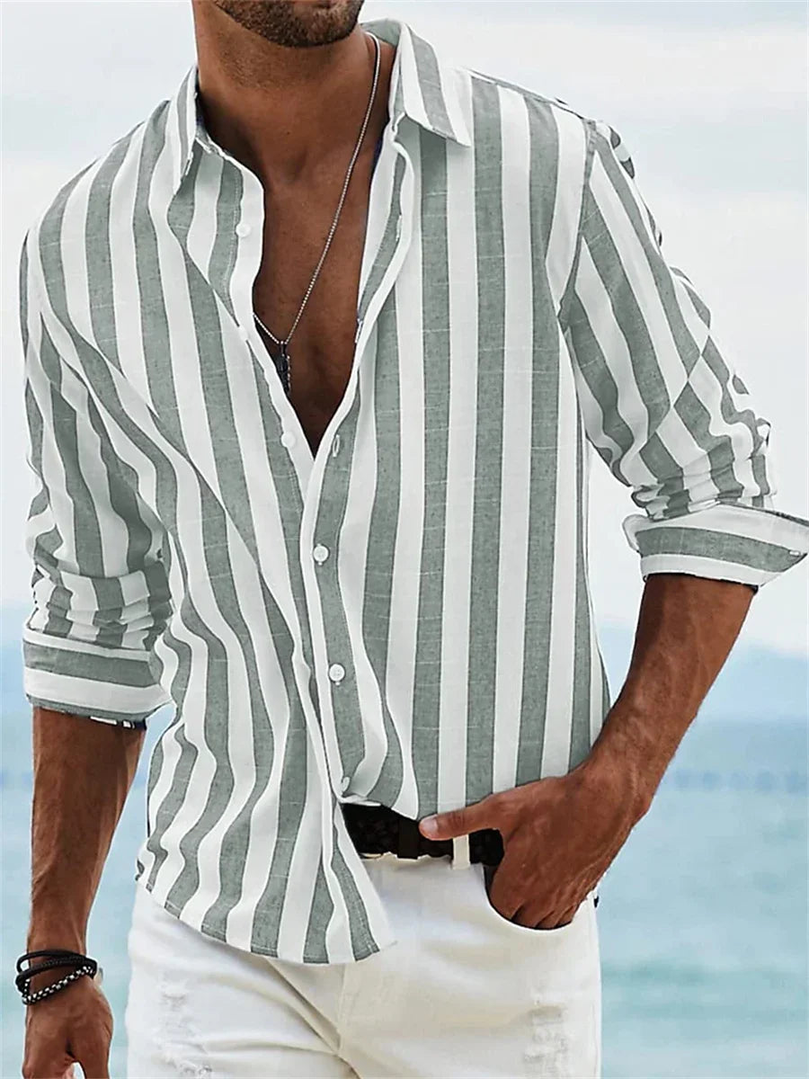 Ibiza Ease Stripe Shirt - Modern Gestreept Overhemd | Mokum Alef