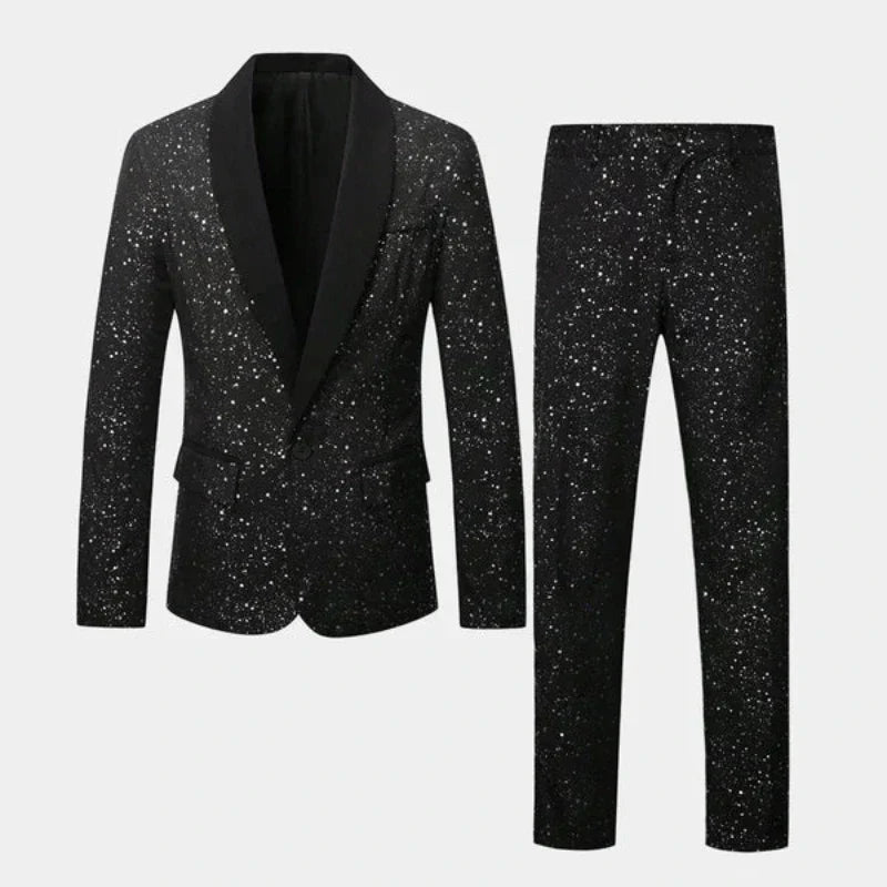 Vegas Night Glitter Suit - Heren Pak met Colbert en Broek | Mokum Alef