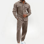 Heren co ord set met overshirt en broek in moderne pasvorm van Mokum Alef