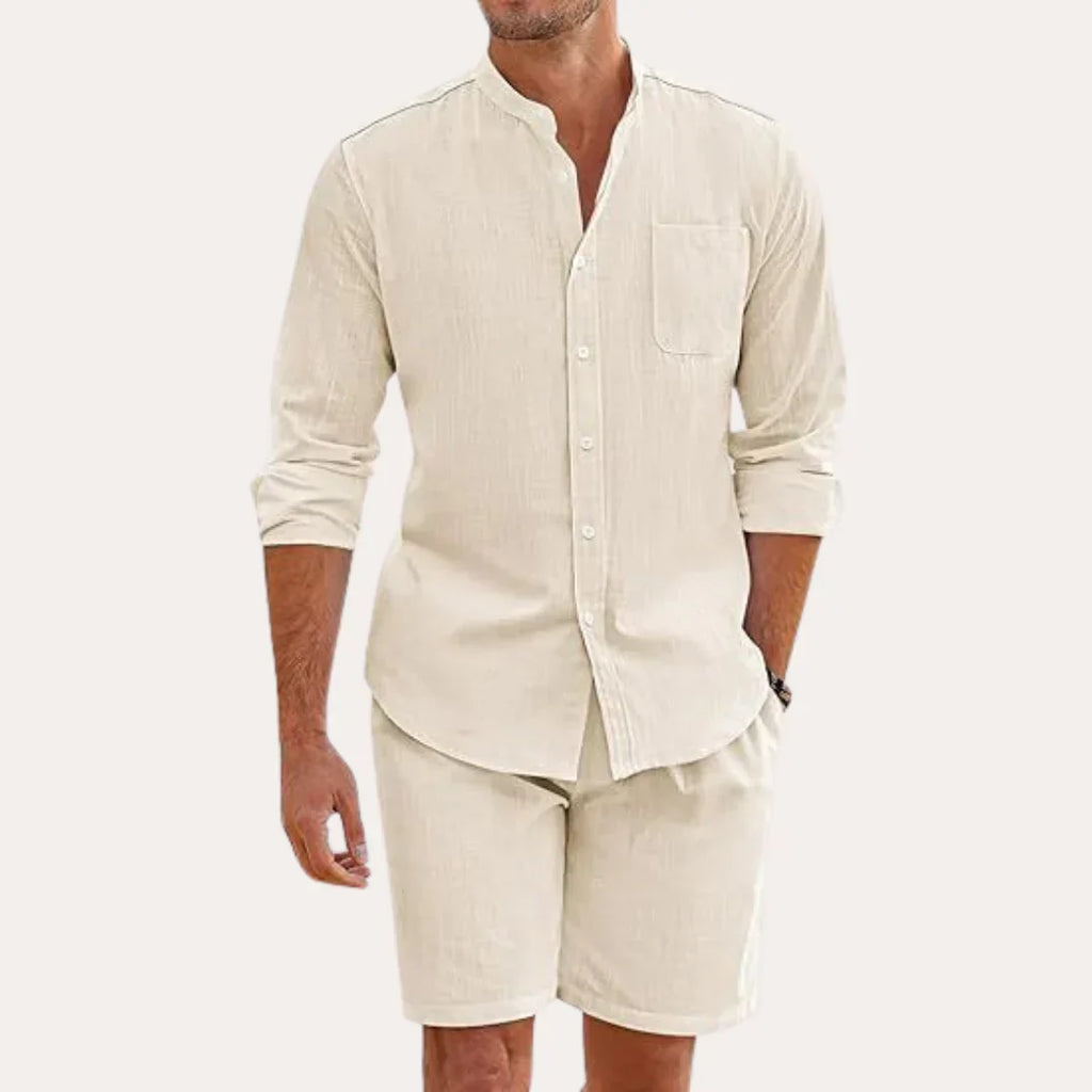 Ibiza Breeze Co-ord Set - Overhemd en Korte Broek Heren | Mokum Alef