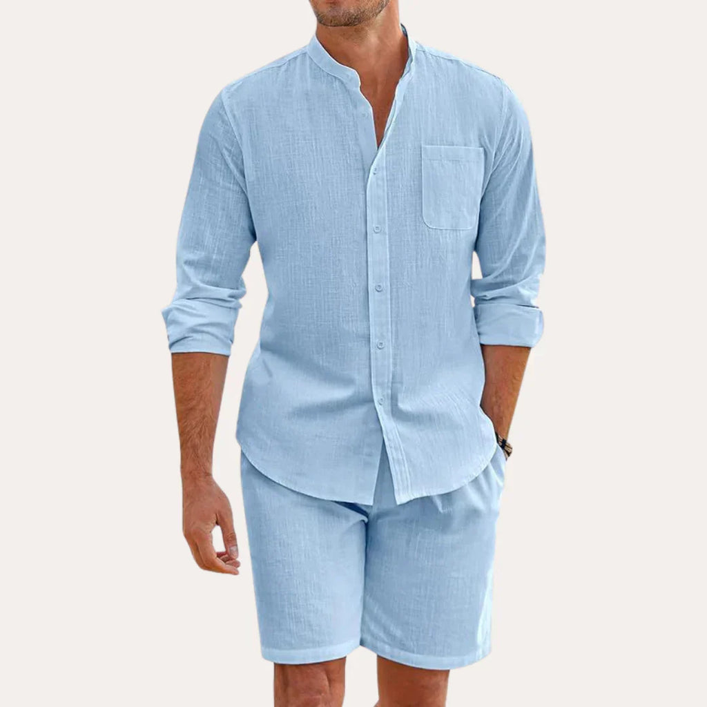 Ibiza Breeze Co-ord Set - Overhemd en Korte Broek Heren | Mokum Alef