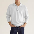 Heren Riviera Brushed Cotton Long Sleeve Polo – Refined Casual