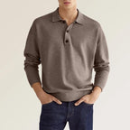 Heren Riviera Brushed Cotton Long Sleeve Polo – Refined Casual
