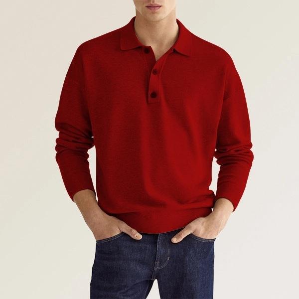 Heren Riviera Brushed Cotton Long Sleeve Polo – Refined Casual