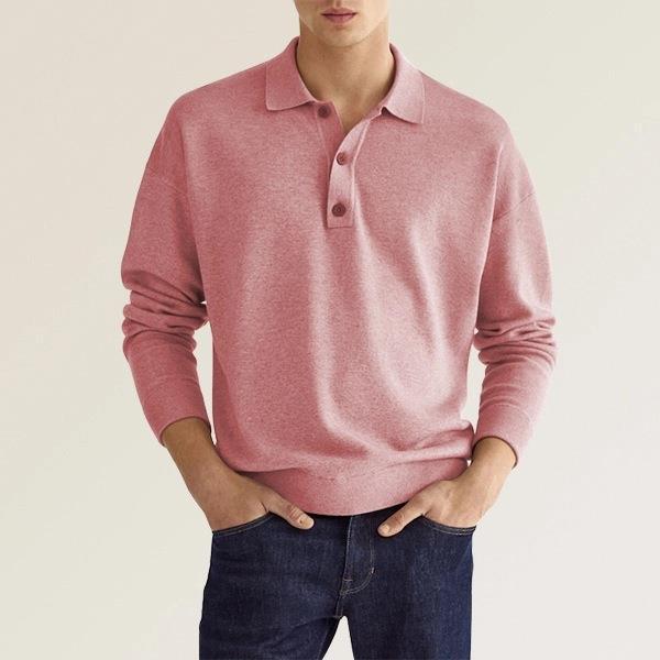 Heren Riviera Brushed Cotton Long Sleeve Polo – Refined Casual