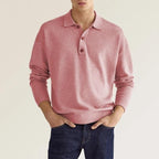 Heren Riviera Brushed Cotton Long Sleeve Polo – Refined Casual