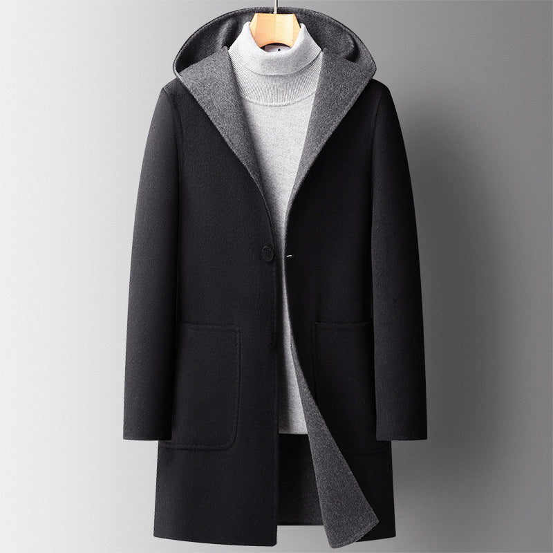 Sebastian Reversible Wool Coat - Hooded | Mokum Alef