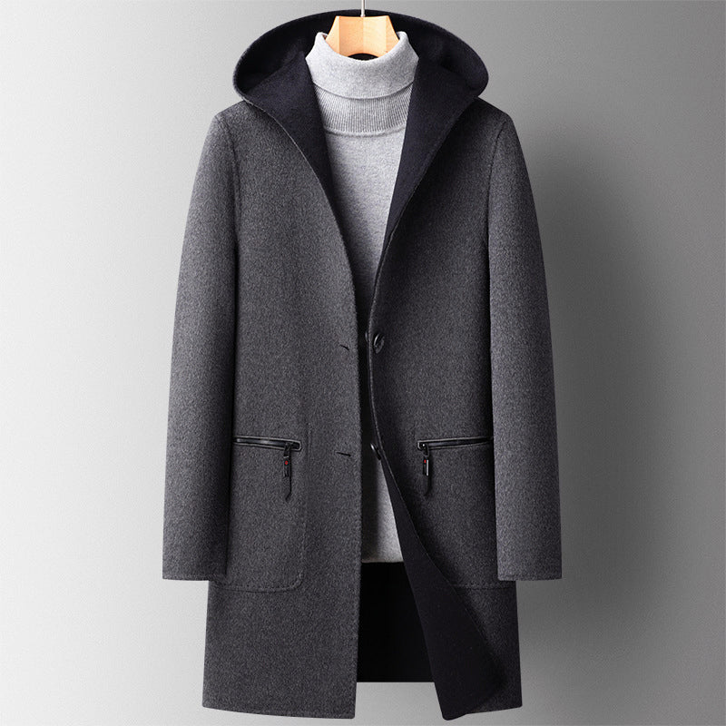 Sebastian Reversible Wool Coat - Hooded | Mokum Alef