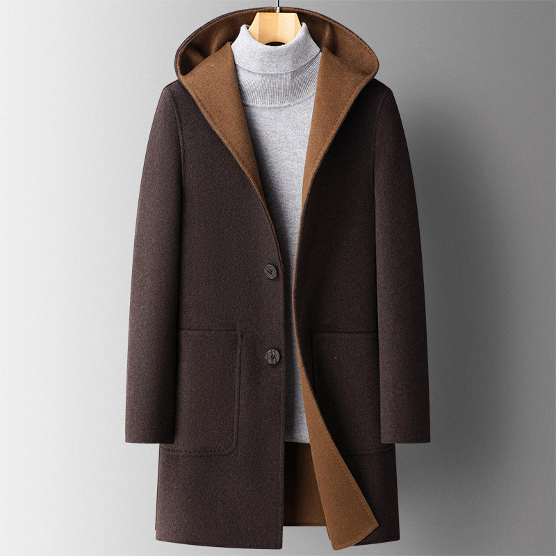 Sebastian Reversible Wool Coat - Hooded | Mokum Alef