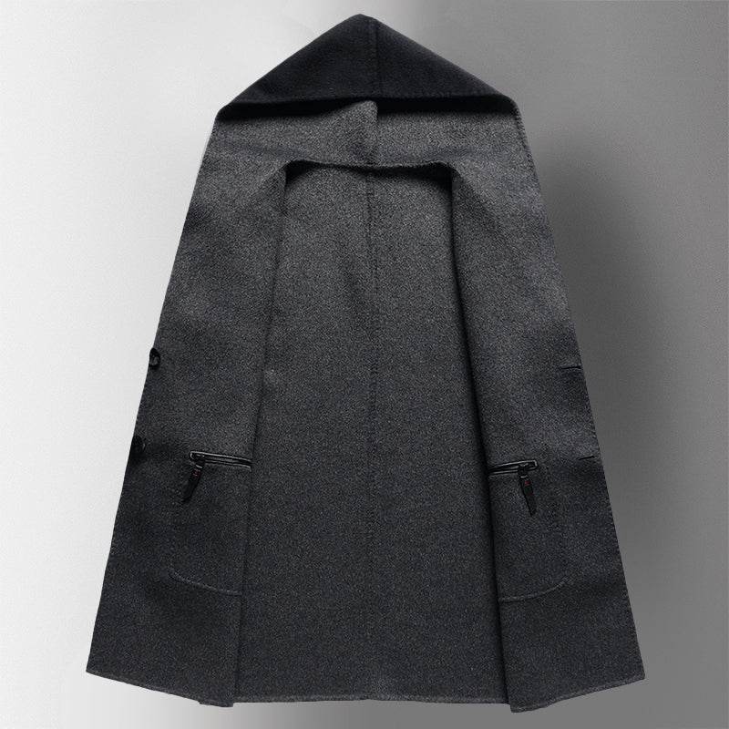 Sebastian Reversible Wool Coat - Hooded | Mokum Alef