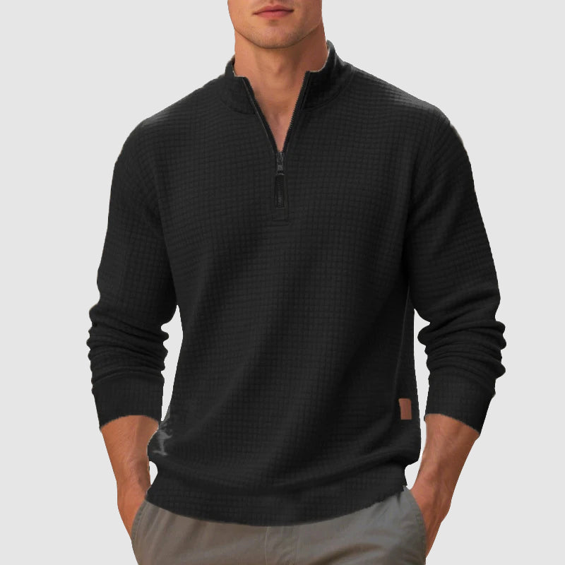 Gianni Mock-Neck Quarter-Zip Sweater - Regular Fit | Mokum Alef