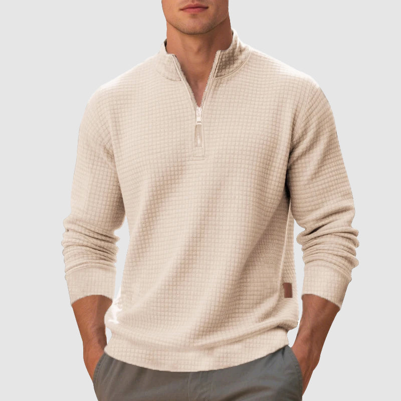 gianni mock-neck quarter-zip sweater heren – mokum amsterdam™