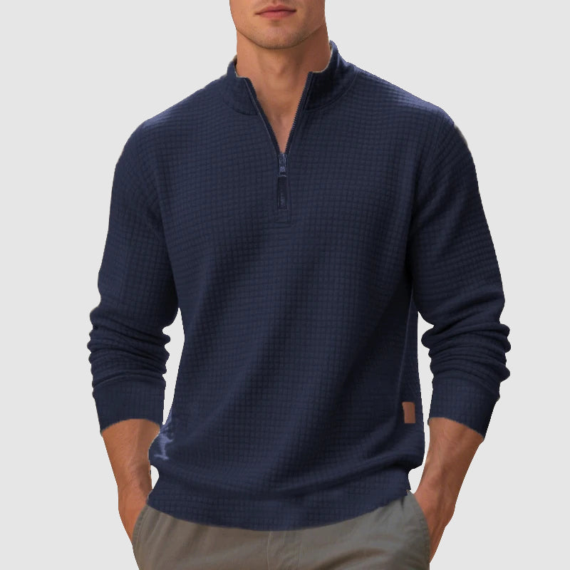 Gianni Mock-Neck Quarter-Zip Sweater - Regular Fit | Mokum Alef