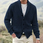 Eldon Shawl Collar Cardigan | Men's Wool Cardigan - Fitted Fit & Button Closure