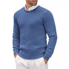 Caden Strickpullover | Herrenpullover – schmale Passform, fein gestrickt und Zopfmuster