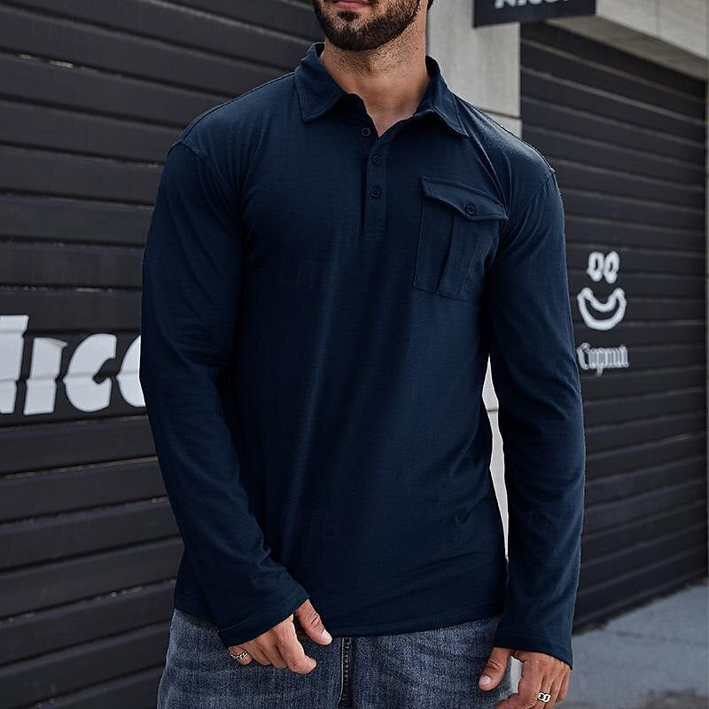 Harbor Henley Shirt – Polo de manga larga de algodón | Ámsterdam