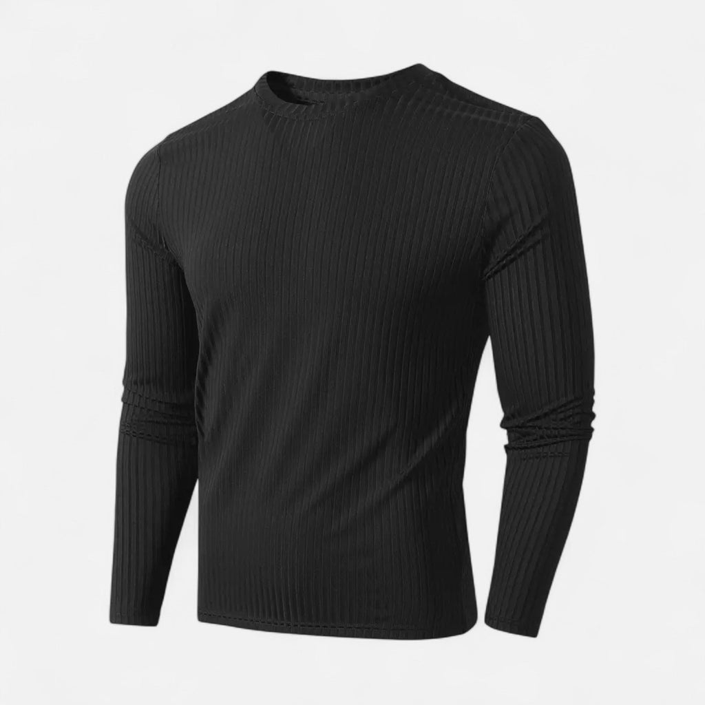 Ribbed Long Sleeve Shirt Heren – Zacht & Slim Fit Casual Shirt